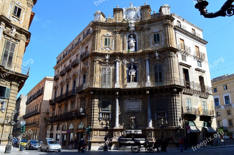 Palermo Sicily Quattrocanti Downtown City