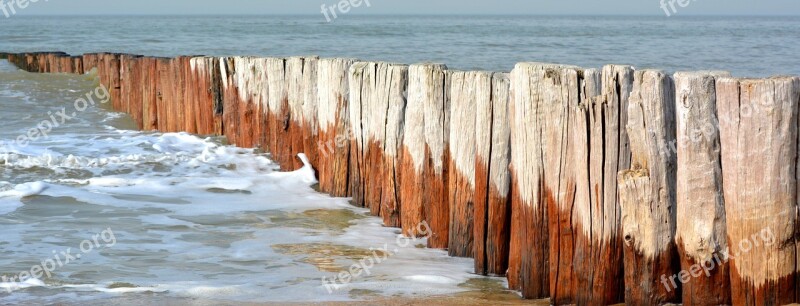 Sea Poles Nature Breakwater Cadzand