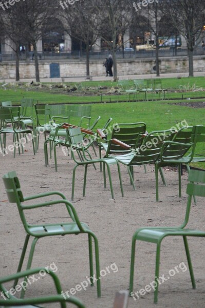 Chairs Winter Garden Luxembourg Paris Empty Chairs