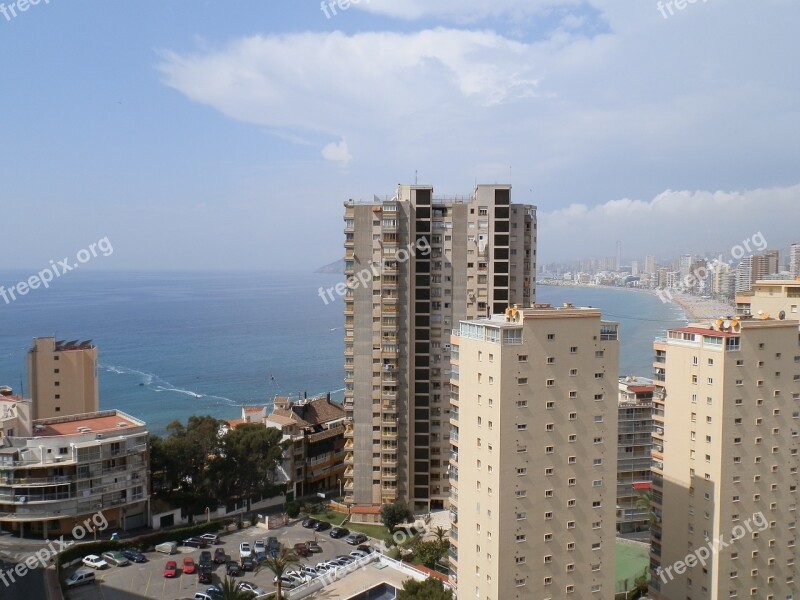 Summer Sea Benidorm Urban Landscape View