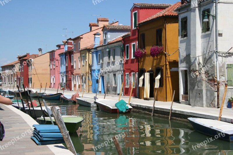 Colorful Village Island Italy Tradition