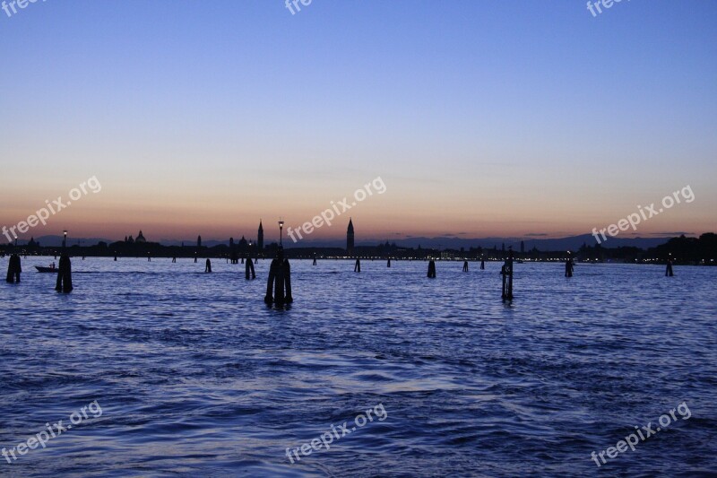 Water Italy Venice Setting Sun Shackles