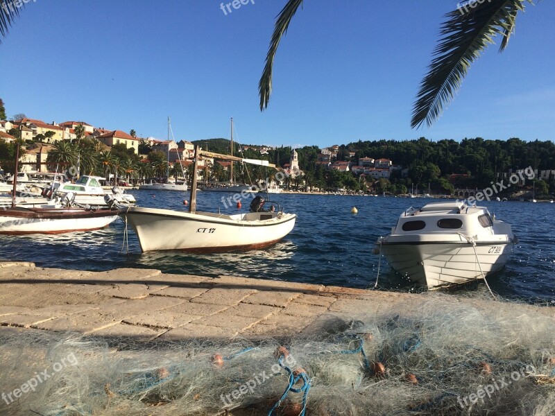 Cavtat Croatia Fishing Boat Fisherman's Net Sky