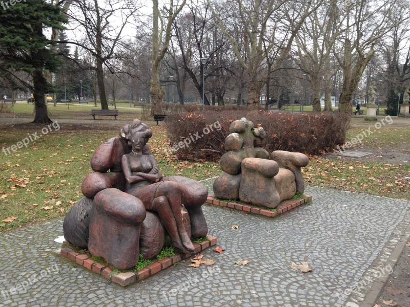 Statue Armchair Stone Park Wroclaw