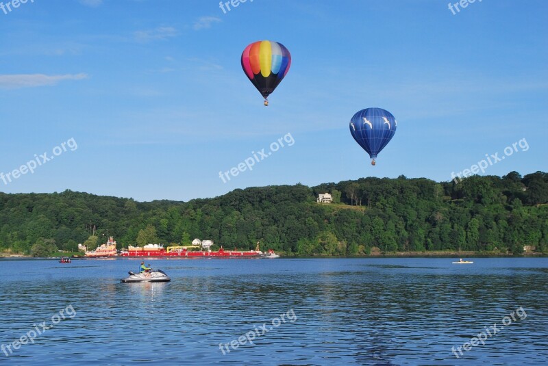 Balloons Hot Air Rising Sky Colorful