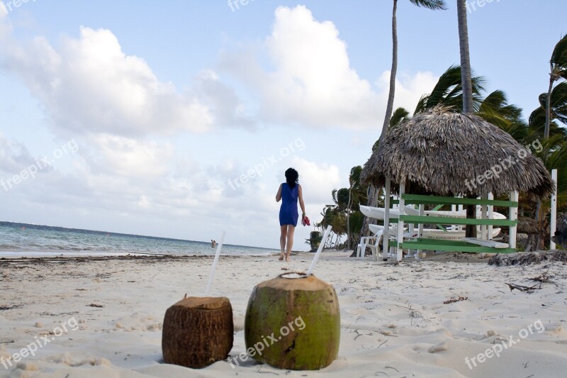 Punta Cana Caribbean Coconut Woman