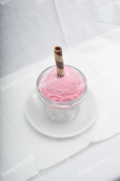 Ice Cream Dessert Strawberry Cream Ice