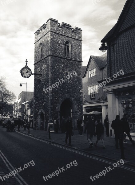 Clock Tower Town Village Architecture