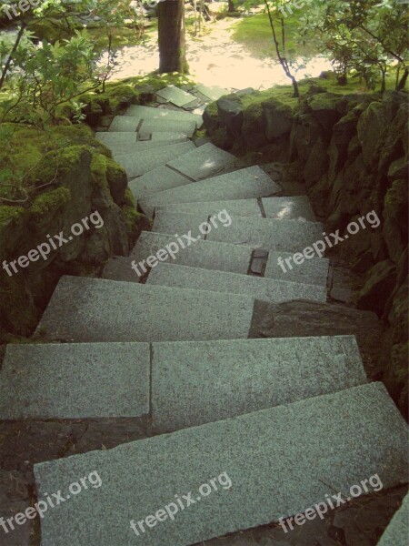 Stones Steps Down Downwards Zen