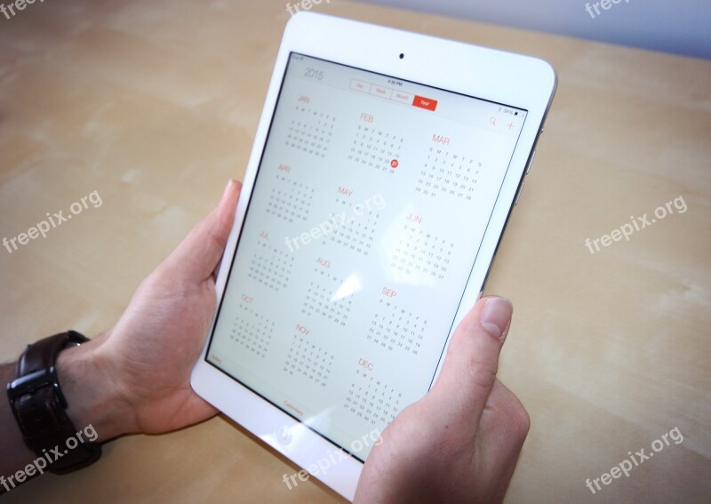 Ipad Tablet Calendar Desk Business