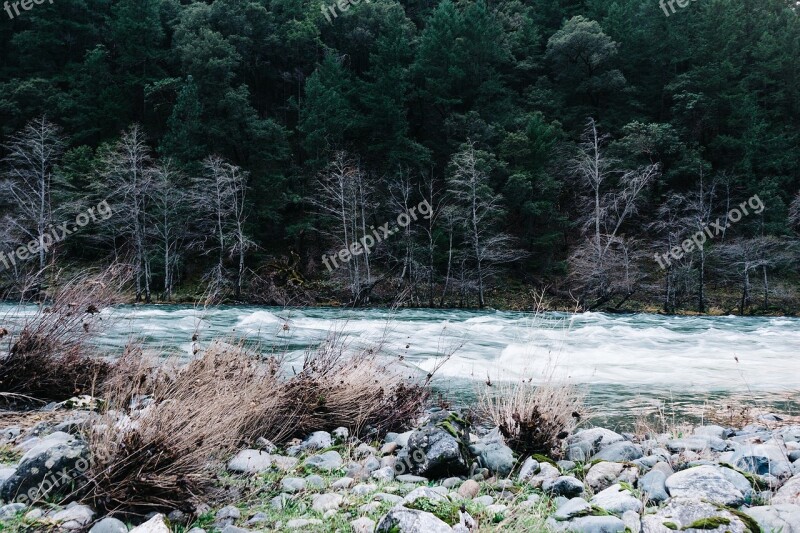 River Stream Water Rapids Rocks