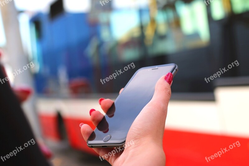 Iphone 6 Apple Technology Bus Hands