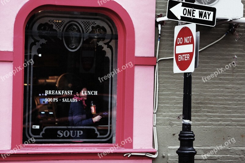 Restaurant Pink Window Breakfast Lunch