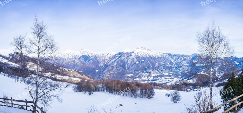 Landscape Mountains Nature Winter Snow