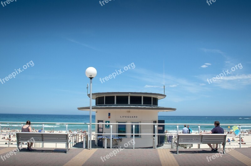 Lifeguard Beach Sand Ocean Sea