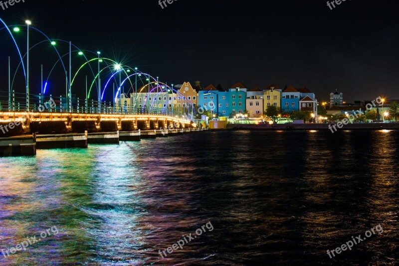 Pontjesbrug Bridge Lights Water Harbor