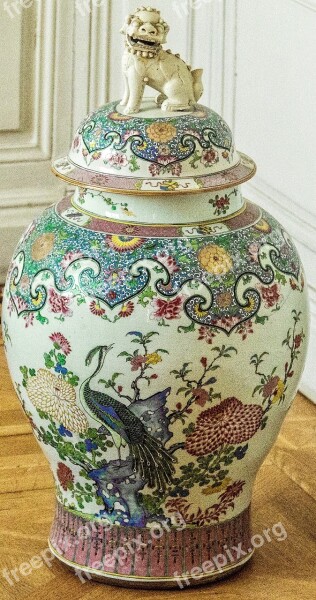 Vase Peacock Lion Chinese Vase Verziehrung