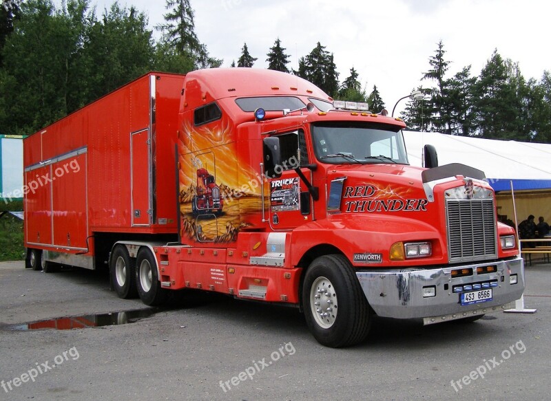 Wallpaper Background Lorry Red Thunder