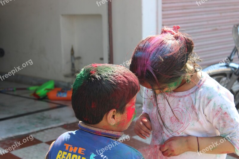 Holi Children Festival Patiala India