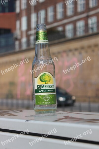 Beer Empty Bottle Light Green Empty Transparent