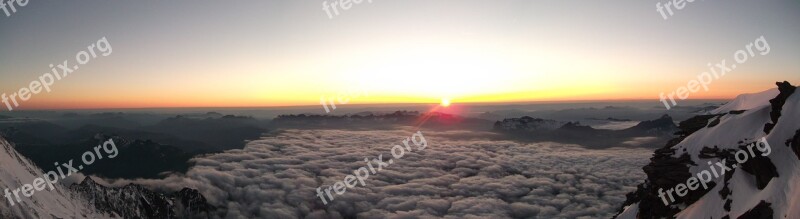 Mont Blanc Sunset Alps Landscape Mountain