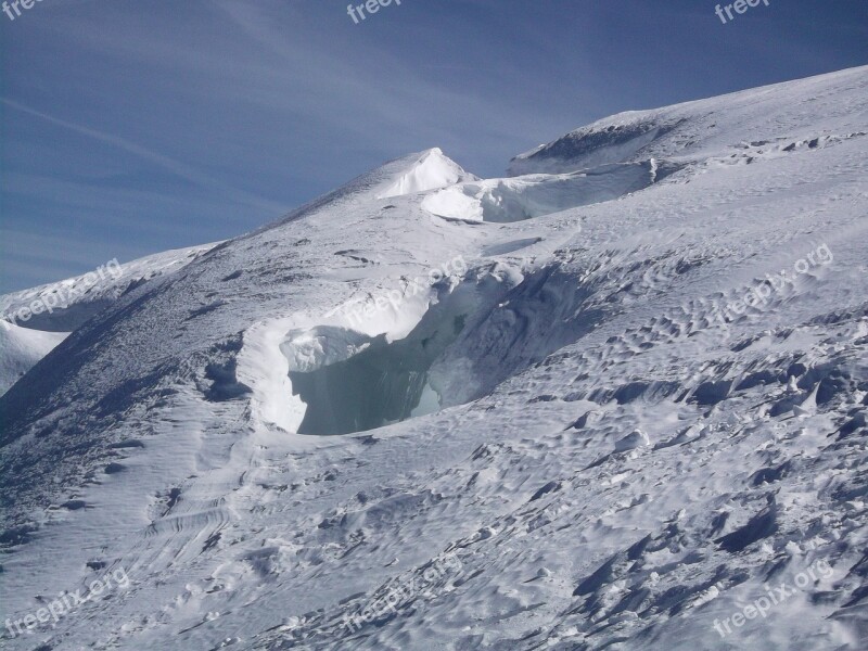 Crevasse Mont Blanc Snow Alps Blanc