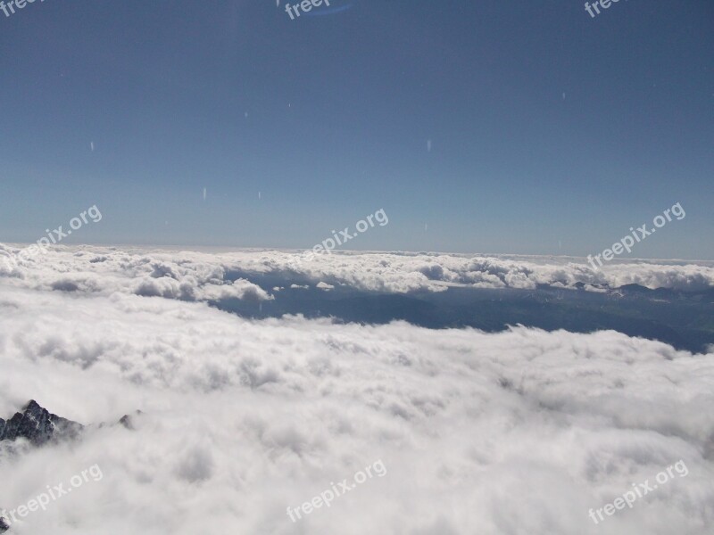 Mont Blanc Mountain Snow Ridge Ascent