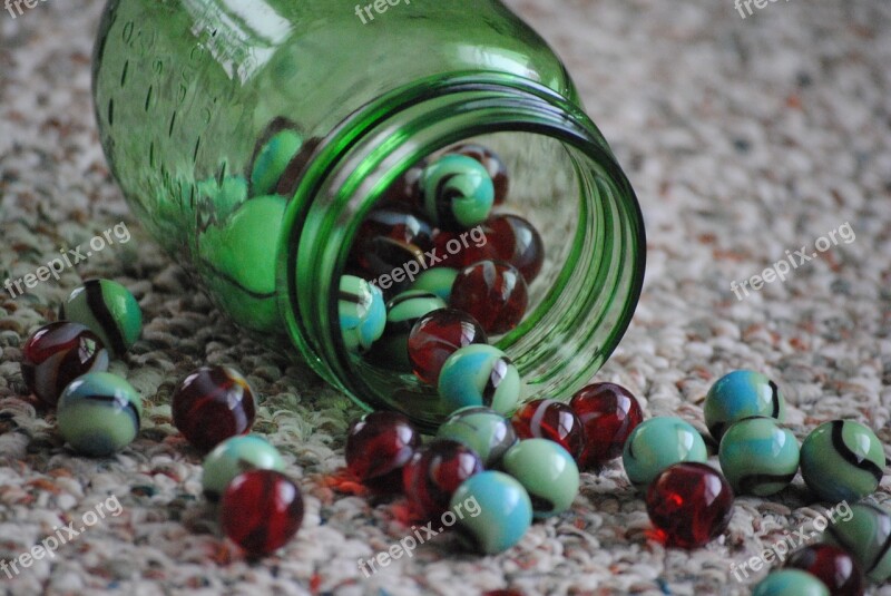 Marbles Jar Marble Glass White