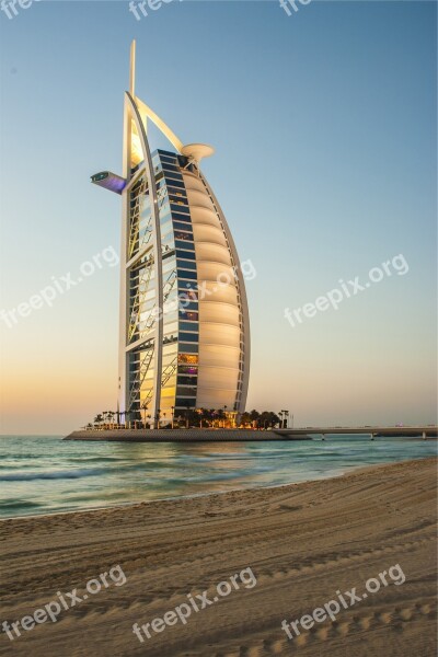 Burj Al Arab Dubai Hotel Architecture Beach