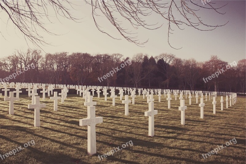 Cemetery Crosses Tombstones War Free Photos