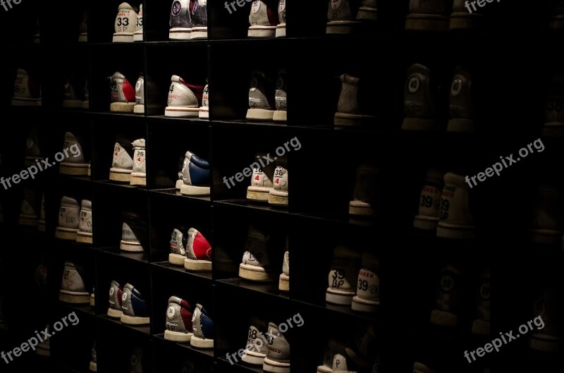 Bowling Shoes Shoes Rental Cupboard Rack