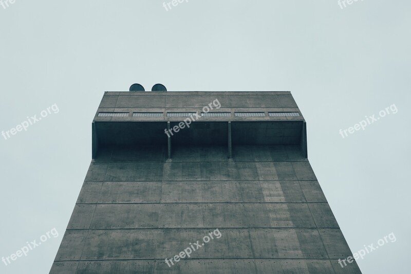 Tower Building Perspective Grey Industrial