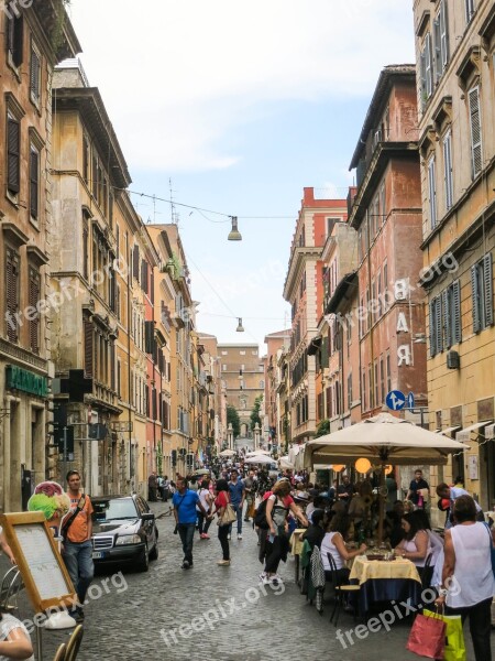 Rome Italy City Streets Cobblestone