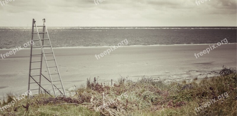 Ladder Beach Sand Shore Water