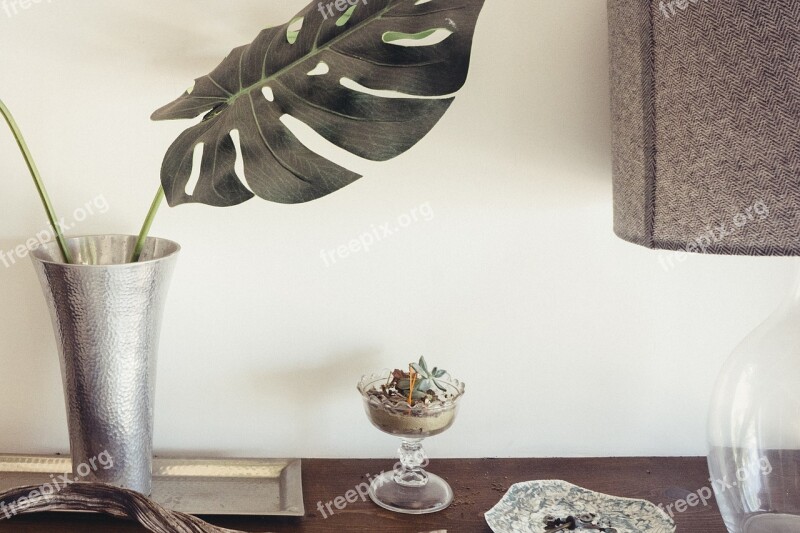 Table Accent Vase Plant Lamp