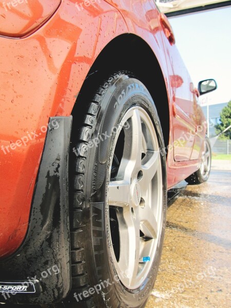 Car Wash Wheels Rims Tires Wet