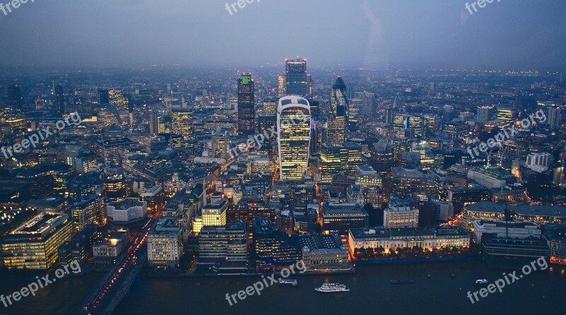 Skyline Buildings Aerial City Architecture