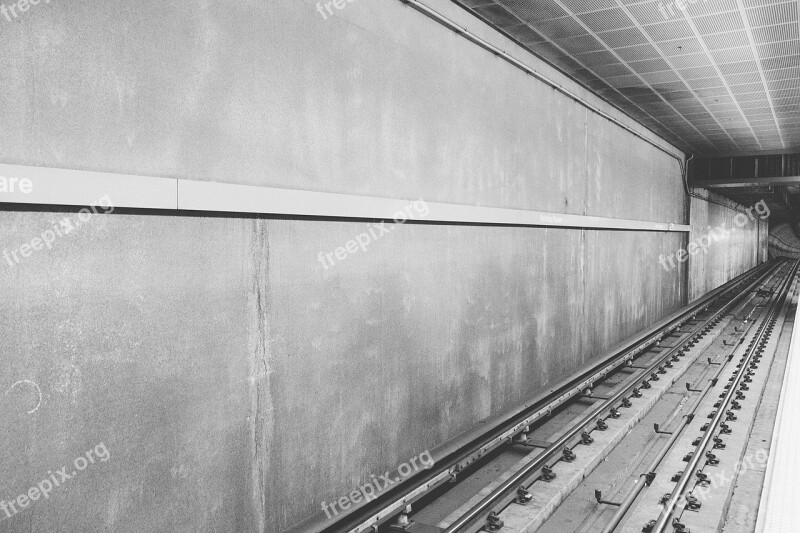 Subway Station Transportation Urban Black And White