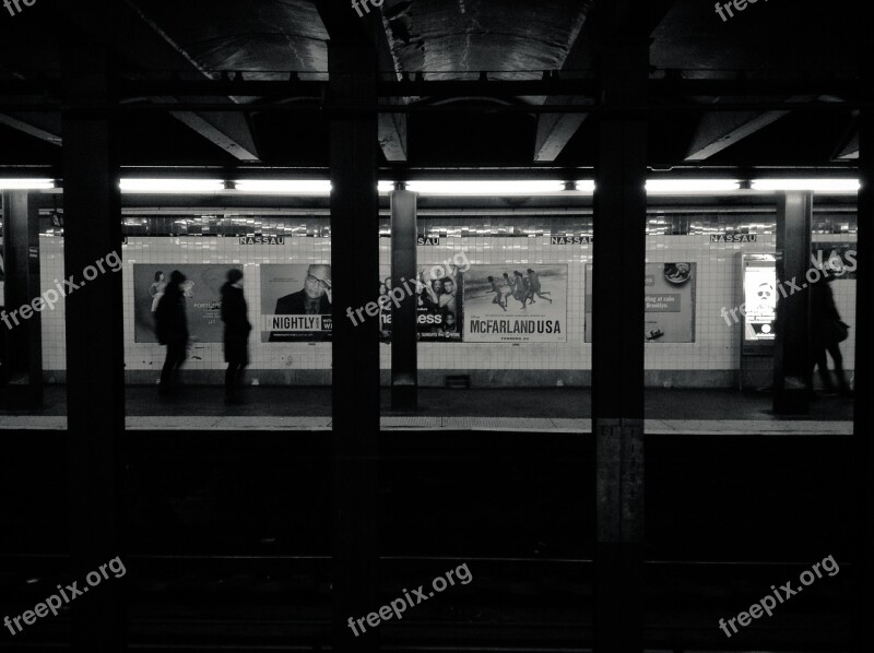 Subway Station Transportation Urban Black And White