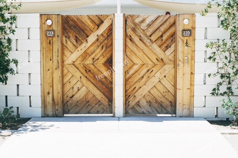 Wood Gate Houses Concrete Numbers