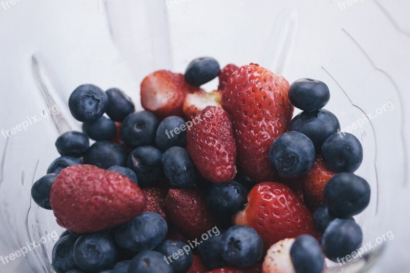 Strawberries Blueberries Fruits Strawberry Blueberry