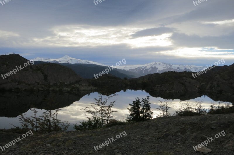 Laguna Platos Torres Del Paine Chile Landscape Mountains