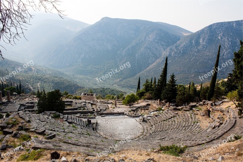 Amphitheater Ruins History Landscape Mountains