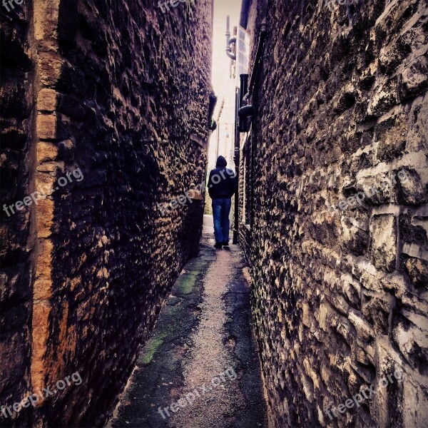 Alley Stones Walls Pavement Guy