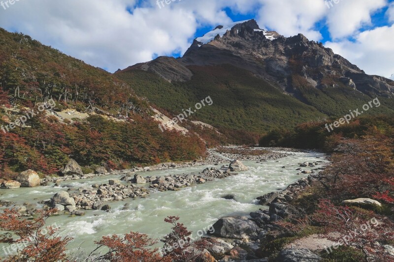 River Stream Water Rocks Mountains