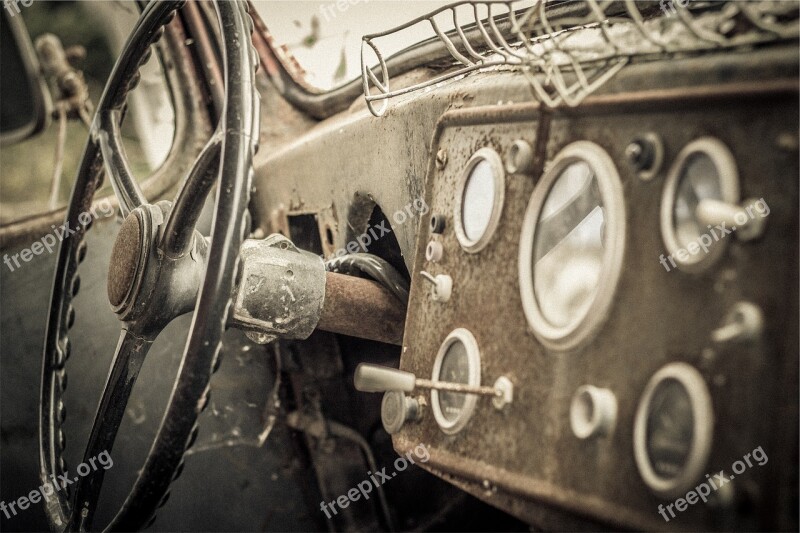 Car Steering Wheel Dashboard Interior Gauges