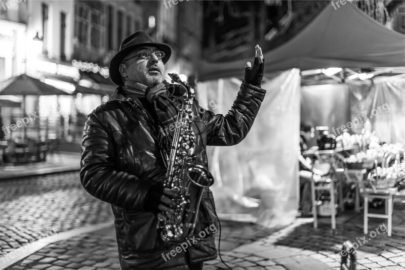 Musician Street Performer Saxophone Music Musical Instrument