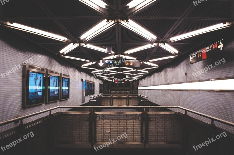 Subway Station Transportation Urban Nyc