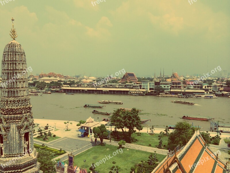 Bangkok Thailand River Water Boats