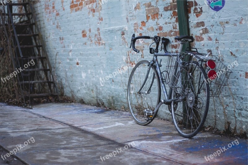 Bike Bicycle Bricks Walls Concrete